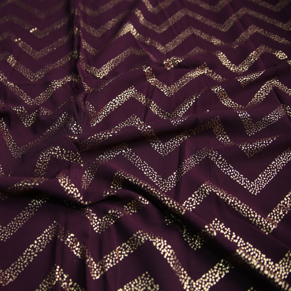 Foil printed Georgette- Maroon